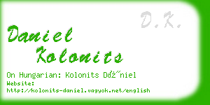 daniel kolonits business card